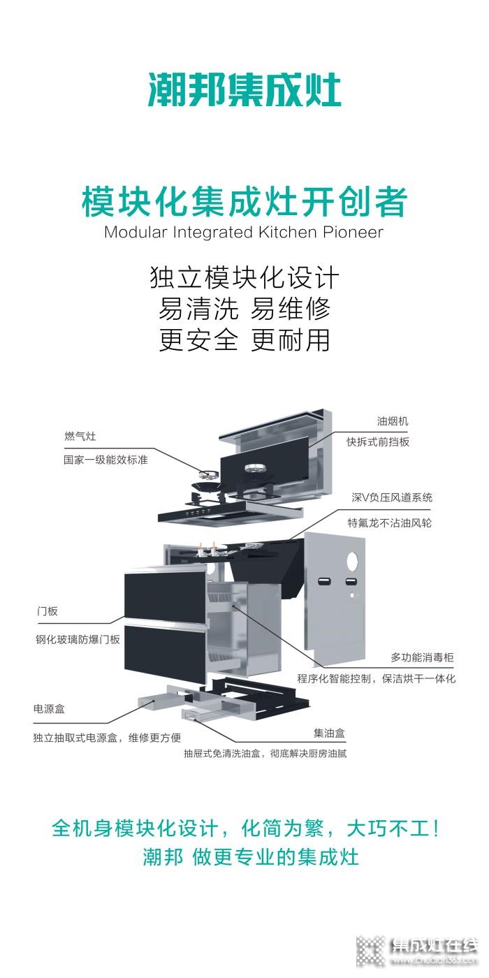 潮邦集成灶，讓你體驗(yàn)到“樂享Easy廚房”帶來的輕松，開啟智慧廚房時(shí)代